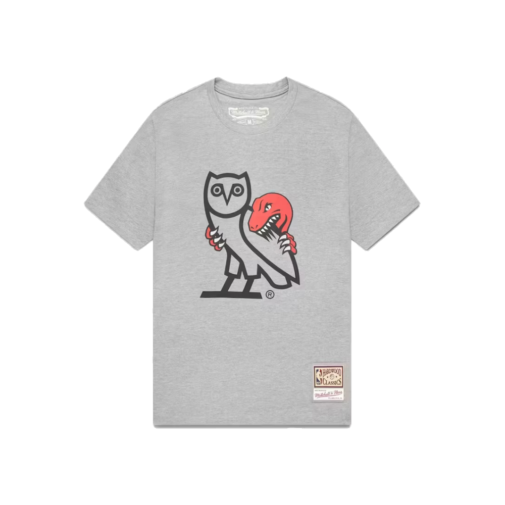 OVO Mitchell And Ness '95 Raptors OG Owl T-Shirt – Heather Grey
